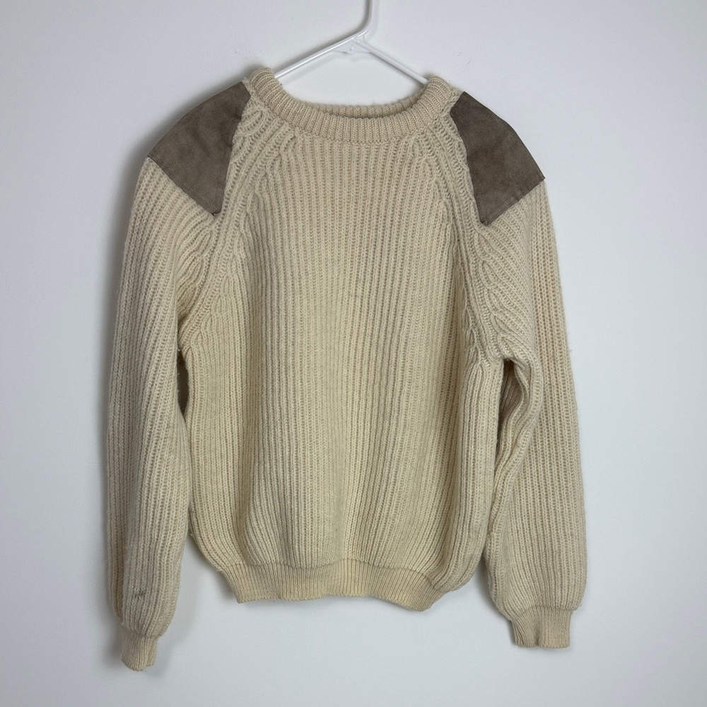 McKennas Men's Cream wool Sweater made in England